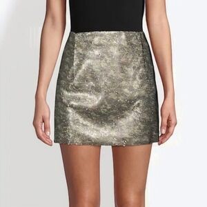 Free People Sequin Camo Metallic Reversible Mini Skirt Sz 12‎